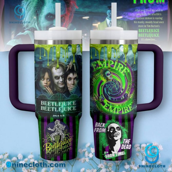 Beetlejuice Horror Tumbler With Straw - Spill-Proof, 20Oz Mug For Halloween Fans