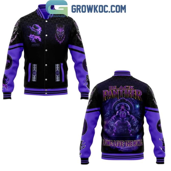 Black Panther Varsity Jacket - Vibrant Purple & Black Design, Unisex, Perfect Gift For Fans