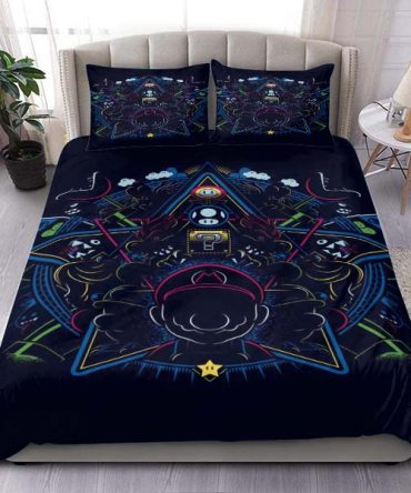 Retro Gaming Themed Bedding Set - Colorful Abstract Design For Cozy Nights