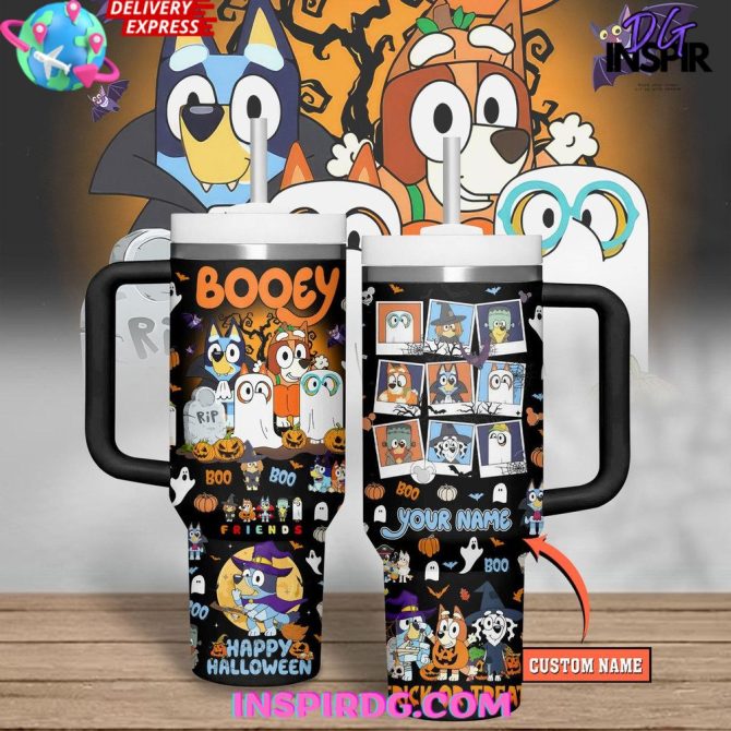 Custom Halloween Cartoon Travel Mug – Personalized Booey Design For Spooky Fun!