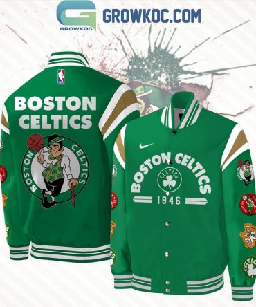 Boston Celtics 1946 Retro Varsity Jacket - Official Nba Team Apparel, Green & White Design
