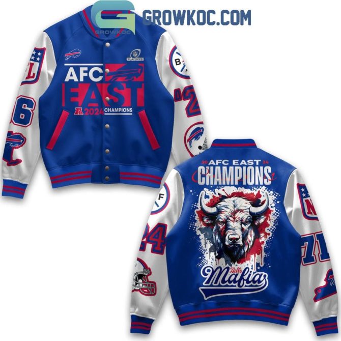 Afc East 2024 Champs Varsity Jacket - Celebrate In Style With Bills Mafia Design!