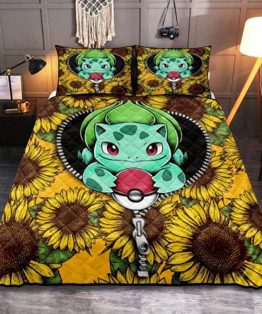 Cozy Sunflower & Bulbasaur Bedding Set - Pokemon Fan'S Dream Decor!