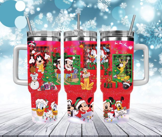 Festive Holiday Disney Character Tumbler – 20Oz Insulated Cup With Lid & Straw