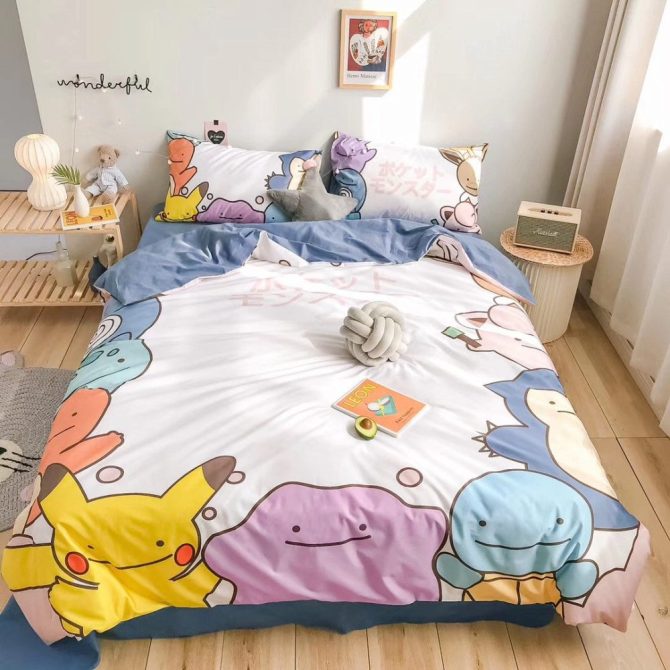 Cozy Cartoon Bedding Set - Soft & Colorful Duvet Cover For Kids & Teens - Twin/Full/Queen Sizes