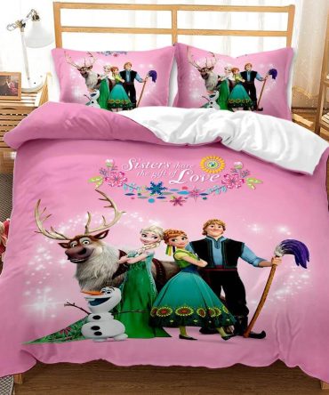 Magical Kids Bedding Set - Cozy Pink Duvet Cover With Favorite Characters Design