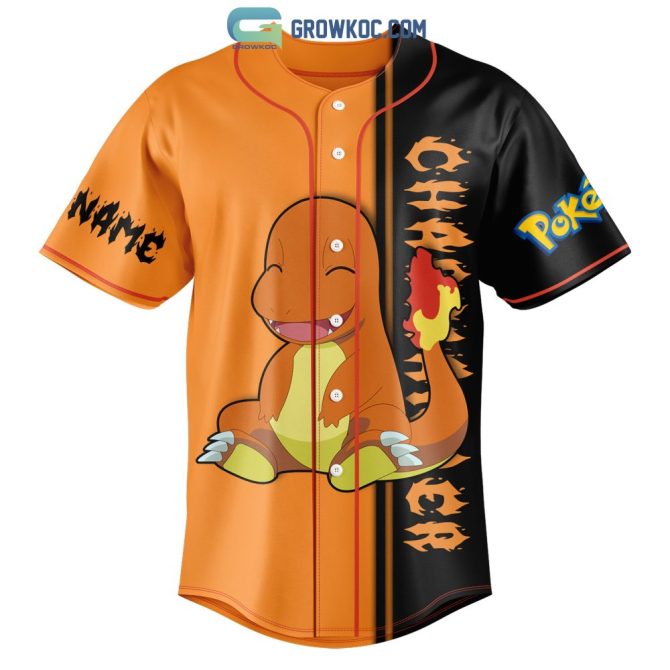 Cool Charmander Pokémon Baseball Jersey – Customizable Name, Unisex Fit