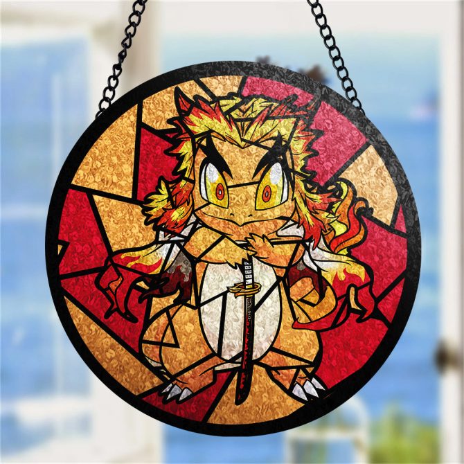 Stunning Dragon Stained Glass Art - Unique Decorative Hanging Panel For Home - Image 4