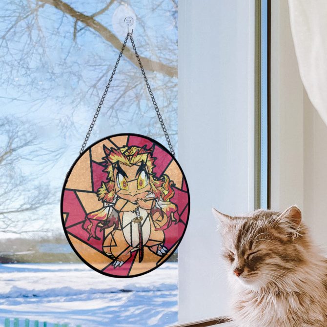 Stunning Dragon Stained Glass Art - Unique Decorative Hanging Panel For Home - Image 5