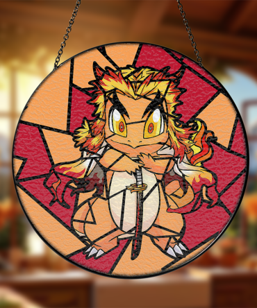 Stunning Dragon Stained Glass Art - Unique Decorative Hanging Panel For Home