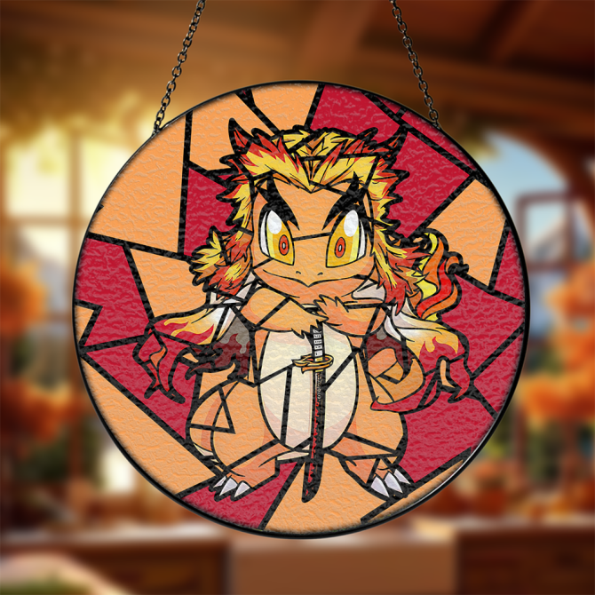 Stunning Dragon Stained Glass Art - Unique Decorative Hanging Panel For Home