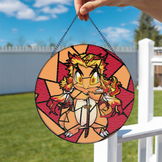Stunning Dragon Stained Glass Art - Unique Decorative Hanging Panel For Home - Image 3