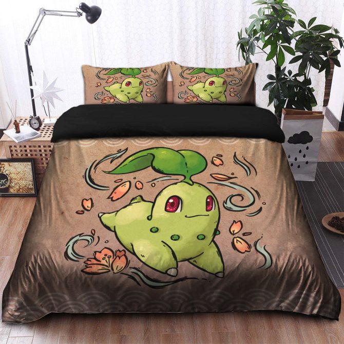 Chic Leaf-Themed Cartoon Bedding Set – Cozy & Fun Comforter With Pillowcases