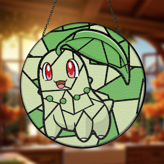 Chic Leaf Creature Stained Glass Sun Catcher - Handmade Home Decor Gift