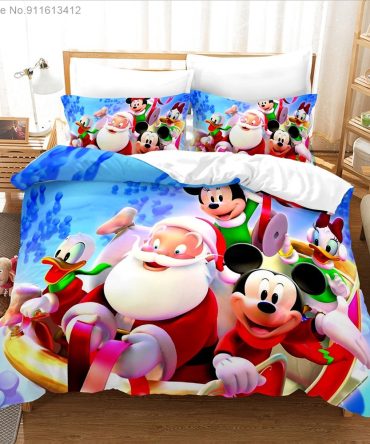 Festive Cartoon Bedding Set - Cozy Holiday Comfort For Kids & Adults
