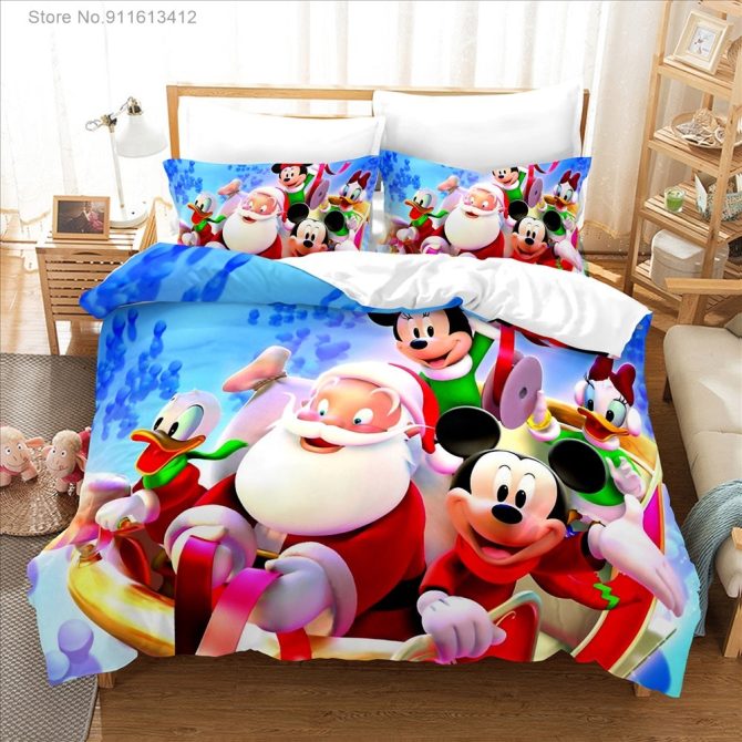 Festive Cartoon Bedding Set - Cozy Holiday Comfort For Kids & Adults