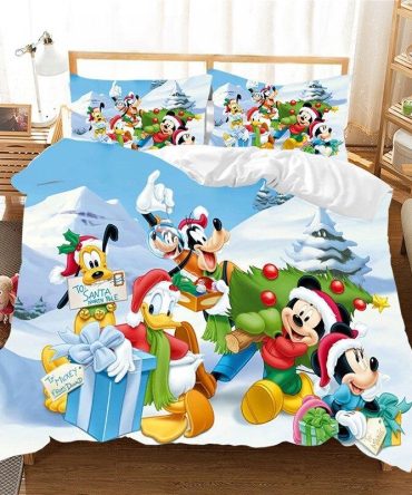 Festive Disney Characters Christmas Bedding Set – Cozy Holiday Comfort For Kids & Adults