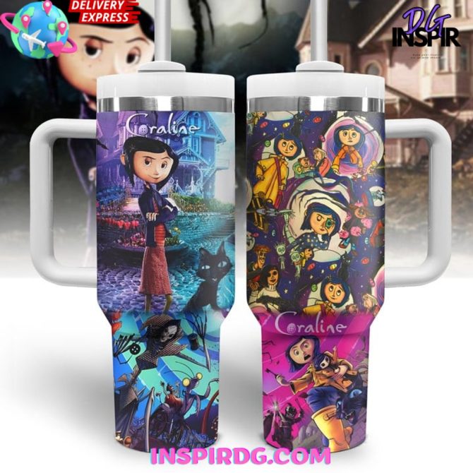 Coraline Travel Mug – Double-Wall Insulated , Vibrant Design , 20Oz Capacity , Fast Shipping!