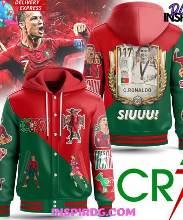Cr7 Fan Hoodie - Ronaldo Print, Red & Green, Limited Edition, Fast Delivery