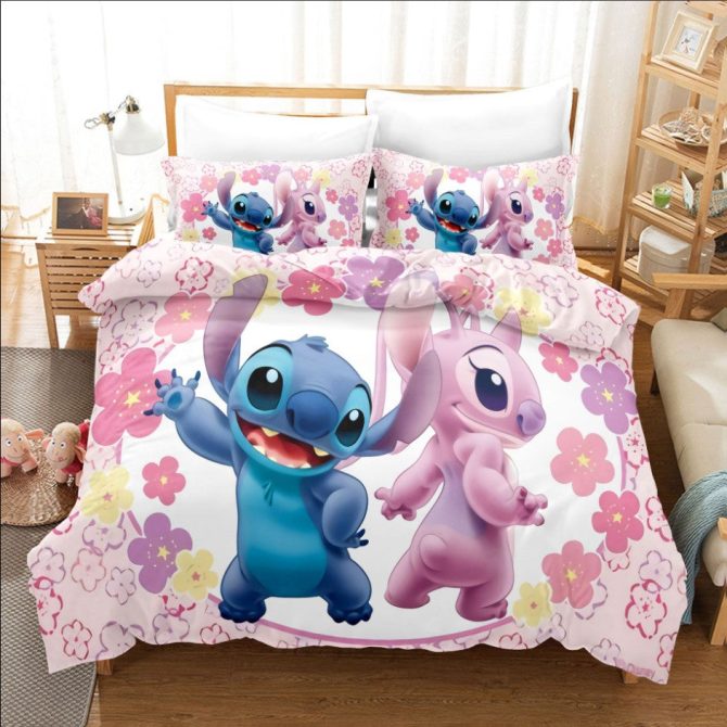 Cozy Cartoon Character Floral Bedding Set – Soft, Colorful, And Fun For Kids’ Rooms!