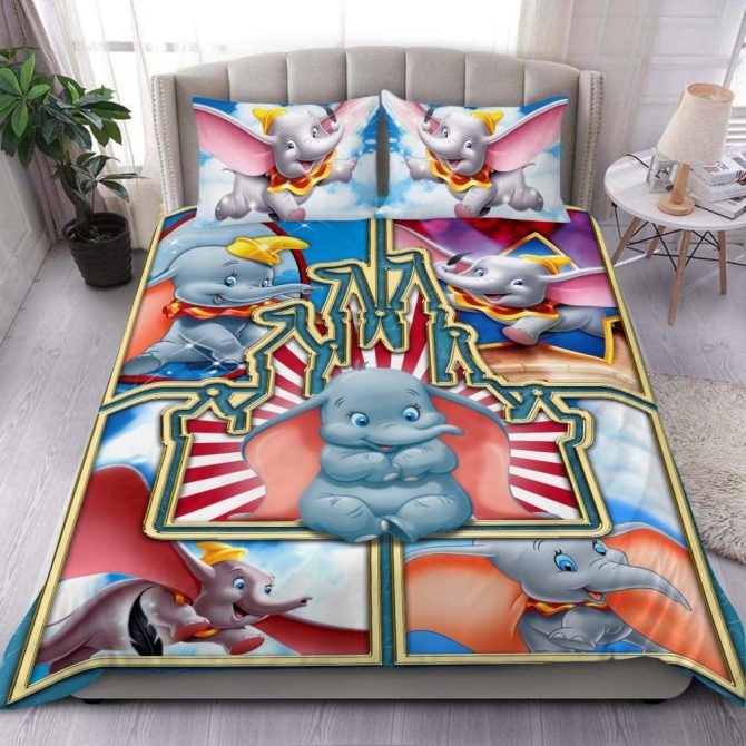 Cozy Elephant Cartoon Bedding Set - Kids Comforter With Pillowcases - Soft & Colorful Bedroom Decor