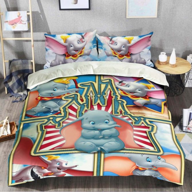 Cozy Elephant Cartoon Bedding Set - Kids Comforter With Pillowcases - Soft & Colorful Bedroom Decor - Image 2