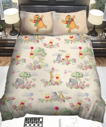 Cozy Winnie The Pooh Bedding Set – Queen Size, Soft Cartoon Print For Kids & Adults
