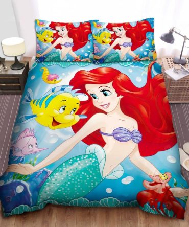 Enchanting Mermaid Bedding Set – Vibrant Kids' Twin Duvet Cover With Pillowcases