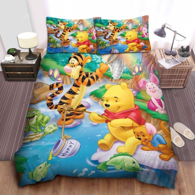 Cozy Winnie The Pooh & Friends Kids' Bedding Set – Vibrant Cartoon Comforter With Pillowcases