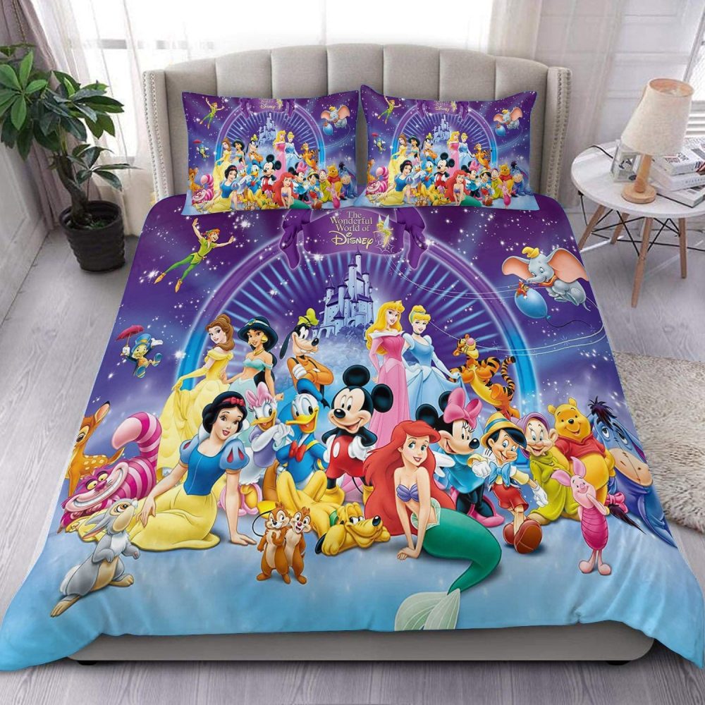 Magical Disney Characters Bedding Set - Kids Comforter & Pillowcases