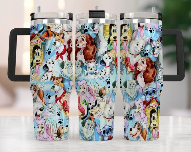 Disney Dog Lover'S Stainless Steel Tumbler - 20Oz Insulated Travel Mug With Handle