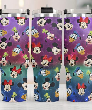 Colorful Disney Character Stainless Steel Tumbler - Mickey, Minnie, Donald & Goofy Mug