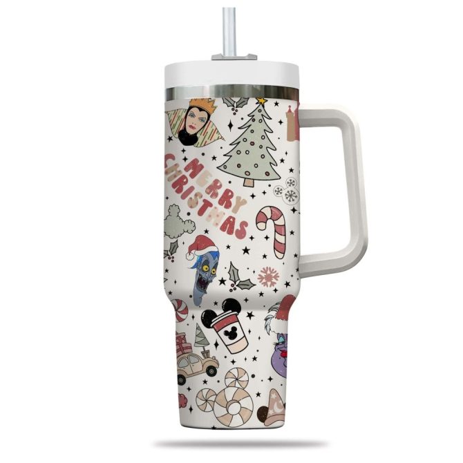 Festive Christmas Travel Tumbler With Handle - Holiday Cheer On The Go!