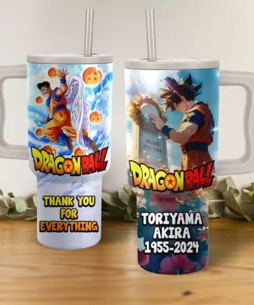 Dragon Ball Tribute Tumbler With Lid & Straw - Akira Toriyama Memorial Design