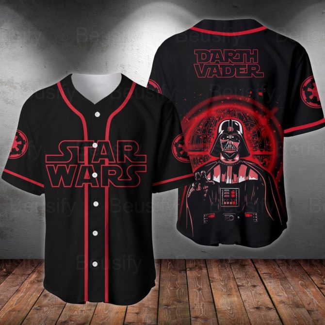 Star Wars Darth Vader Baseball Jersey - Galactic Empire Fan Gear , Limited Edition