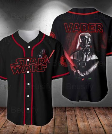 Star Wars Darth Vader Baseball Jersey - Iconic Black & Red Design For Fans