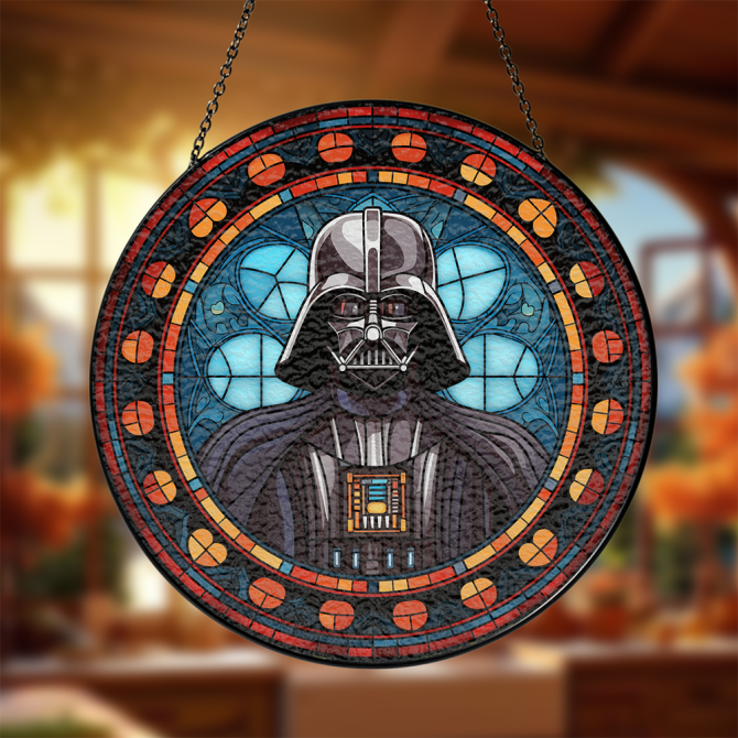 Darth Vader Star Wars Stained Glass Hanging Art - Unique Home Decor Gift