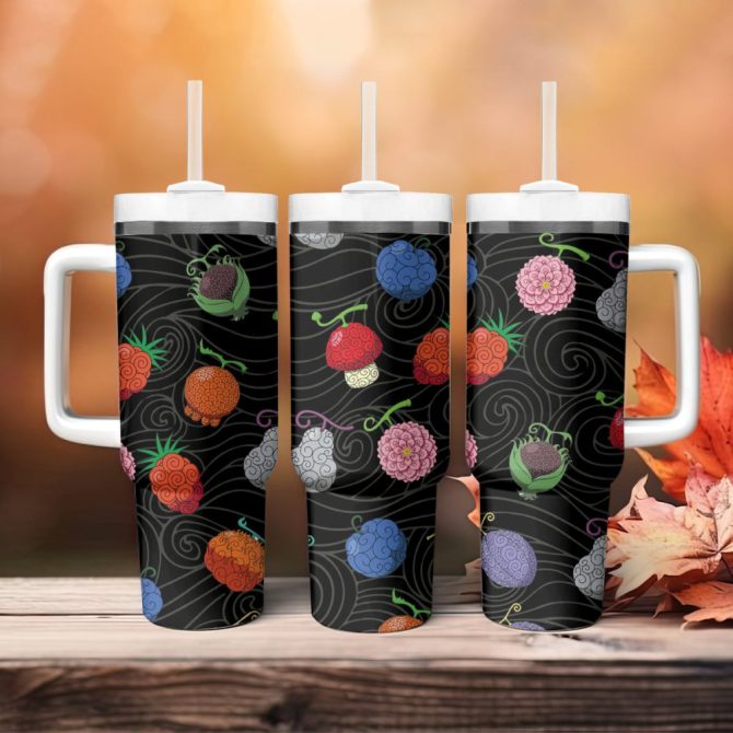 Colorful Patterned Insulated Tumbler With Handle & Straw - 20Oz Travel Cup