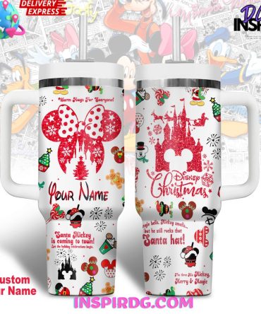 Custom Disney Christmas Mug - Personalized Gift With Mickey & Minnie Design - Perfect For Holiday Cheer!