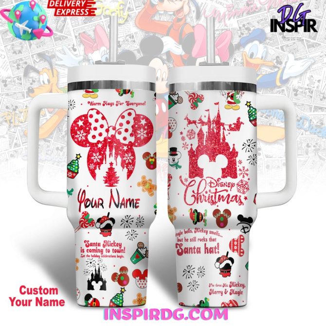 Custom Disney Christmas Mug - Personalized Gift With Mickey & Minnie Design - Perfect For Holiday Cheer!
