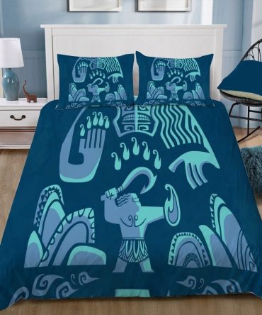 Cozy Blue Tribal Print Bedding Set - Soft, Stylish, And Perfect For Bedroom Decor