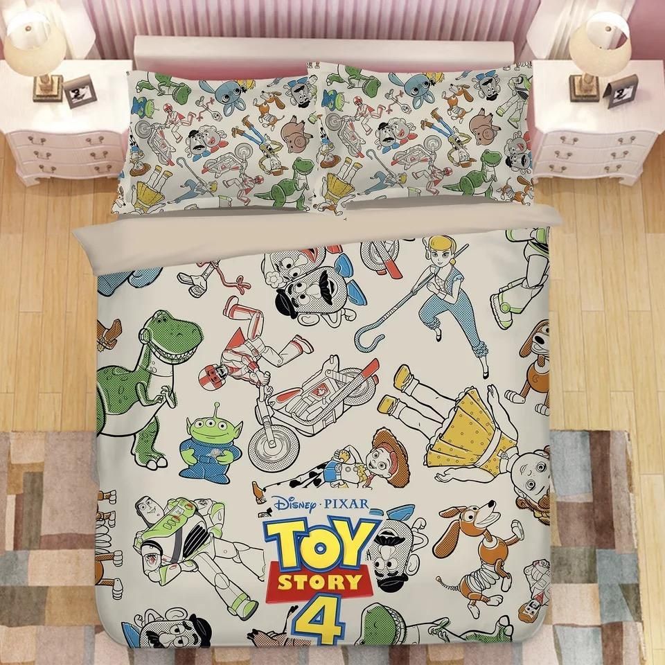 Toy Story 4 Kids Bedding Set - Fun & Colorful Twin Duvet Cover With Pillowcases