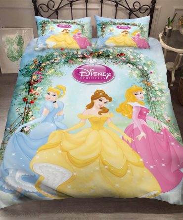 Disney Princess Kids Comforter Set - Magical Bedding With Cinderella, Belle & Aurora