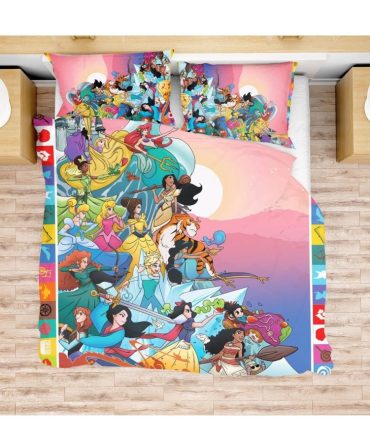 Kids' Fantasy Princess Bedding Set – Vibrant Cartoon Duvet Cover For Magical Dreams
