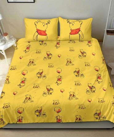 Cozy Yellow Cartoon Bear Bedding Set - Kids & Teens Comforter With Pillowcases
