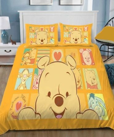 Cozy Kids' Winnie The Pooh Bedding Set - Fun Cartoon Design, Soft & Washable