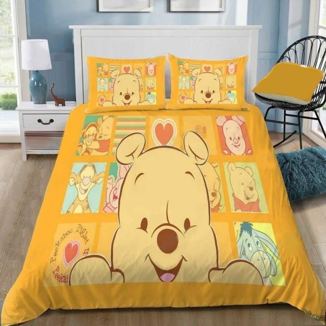Cozy Kids' Winnie The Pooh Bedding Set - Fun Cartoon Design, Soft & Washable