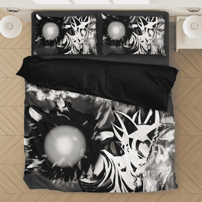 Anime Hero Black & White Comforter Set - King Size Bedding With Pillowcases