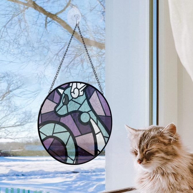 Dragon Stained Glass Suncatcher - Vibrant Home Decor For Windows & Gardens - Image 2