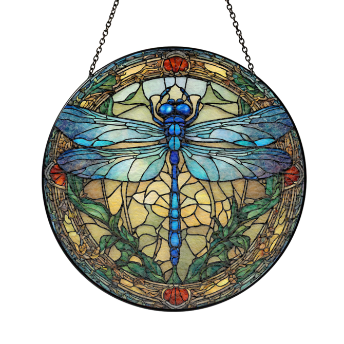 Handcrafted Dragonfly Stained Glass Suncatcher – Vibrant Window Decor Art - Image 5